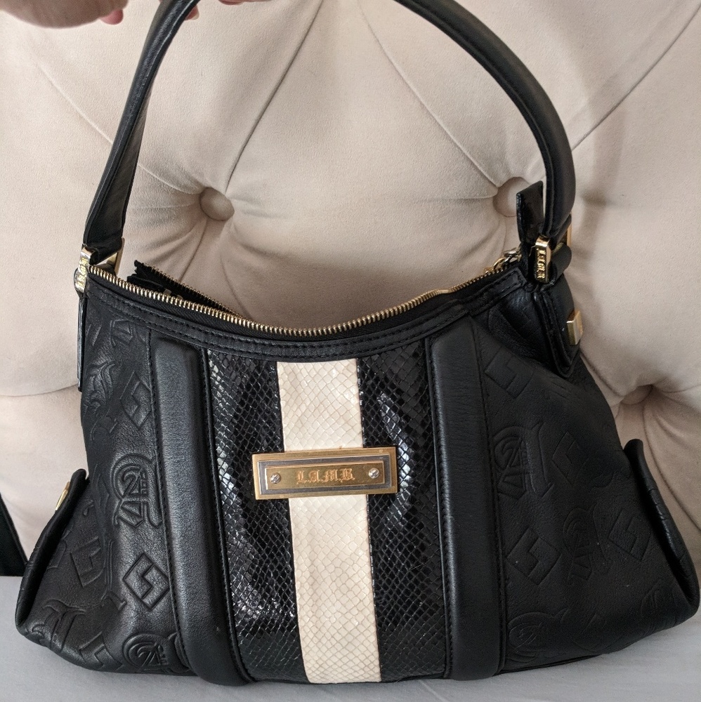 L.A.M.B.  Black/Cream Hobo handbag